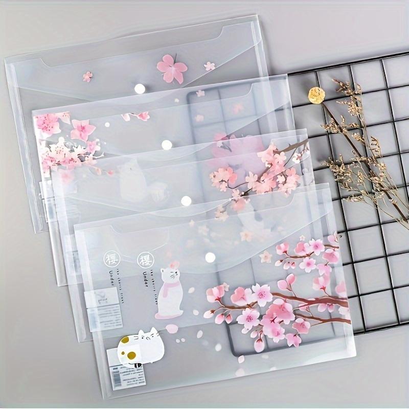 Прозрачные пакеты для документов формата А4 из 4 предметов с застежкой на пуговицы - водонепроницаемый органайзер для документов из ПВХ для студентов, хранения билетов и контрольных бумаг