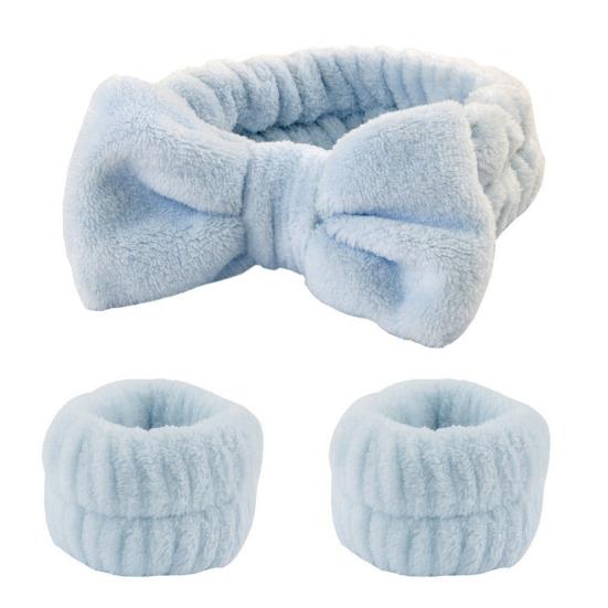 1 Set Face Wash Hair Band Soft Comfortable Spa Bowknot Headband And Wristbands Set Grooming Accessories