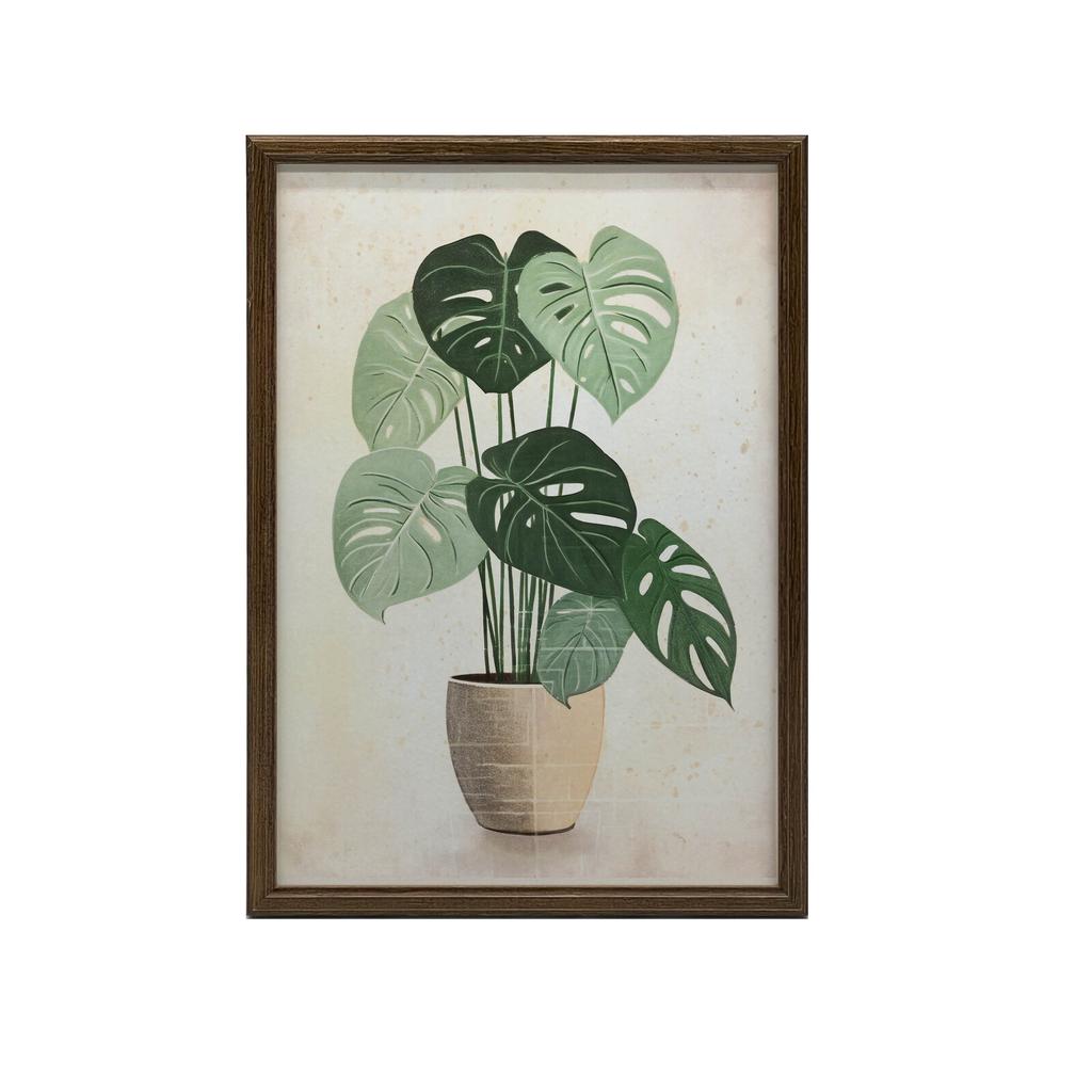 Monstera In a Pot Monstera In a Pot, 30X40 Cm, Gold Aluminum Frame, 230 Gsm Matte Paper
