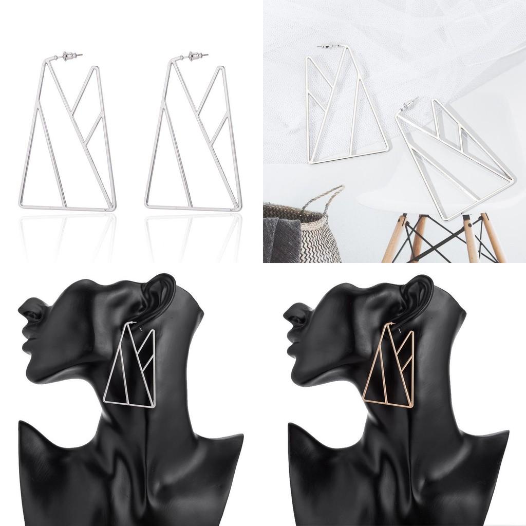 Трендовые геометрические серьги из сплава для женщин Модная уличная бижутерия