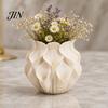 Preserved Flower Container 3D Printed Calla Lily Relief Vase, Mini Decorative Vase for Dried Flowers, Minimalist Matte Soft Texture White Desk
