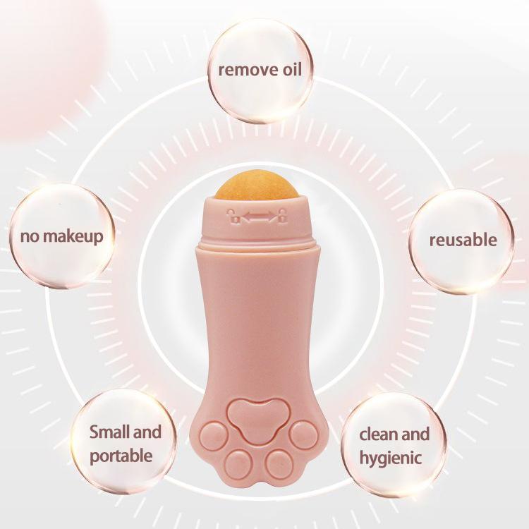 Вулканический камень, маслопоглощающий валик для массажа лица и масла, чистые поры, вулканический камень, валик для лица и масла