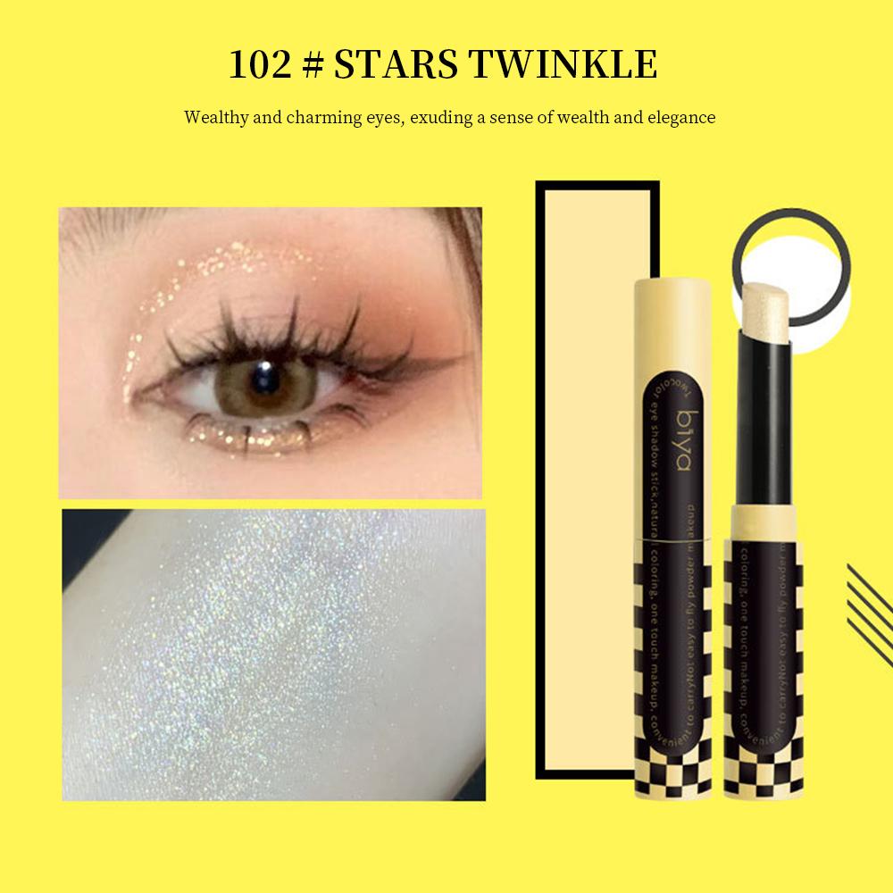 Biya Тени для век Highlight Eyeshadow Stick Стойкий макияж Мелкие блестки, которые не так легко улетучить Ленивые тени для век