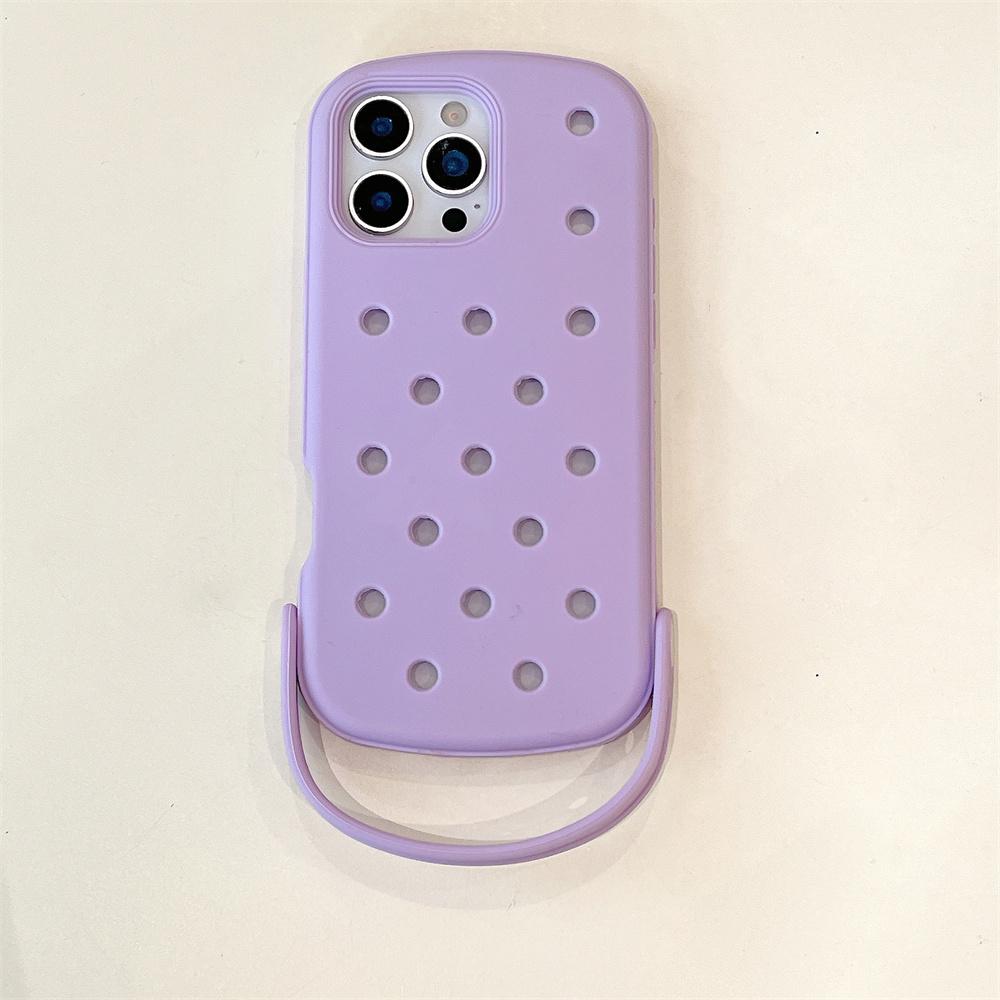 Для Crocs Подвески DIY Держатель для браслета Чехол для телефона Для iPhone 17 16 15 14 Pro Max Air 13 Однотонный Мягкий Силиконовый Задний Чехол