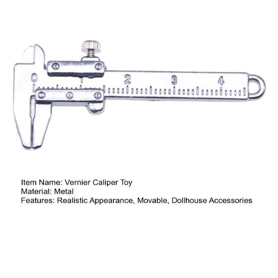 Миниатюрный подвижный штангенциркуль, реалистичная сцена исследования, мини-металлическая линейка, измерительный инструмент, модель, орнамент, игрушка, сделай сам, аксессуары для кукольного домика