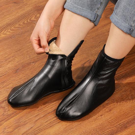 Зимние носки средней длины из искусственной кожи, сохраняющие тепло, ветрозащитные, однотонные, напольные носки, повседневные носки