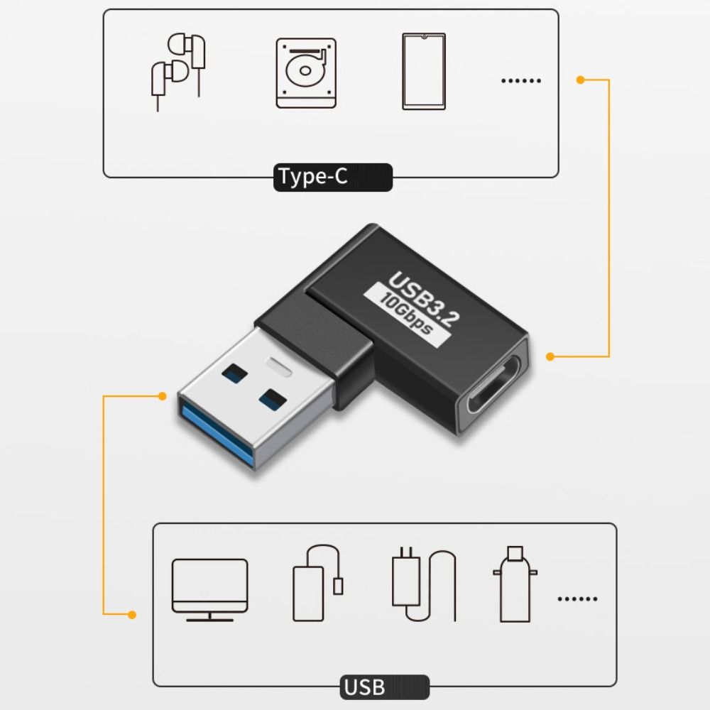 Male to Female USB-A to Type-C 3.1 Converter Laptop U Disk Connector Professional OTG Adapter