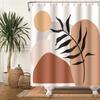 Abstract Mid Century Shower Curtain Arch Sun Moon Minimalist Geometric Curve Stripes Fabric Christmas Landscape Bth Curtain Hook