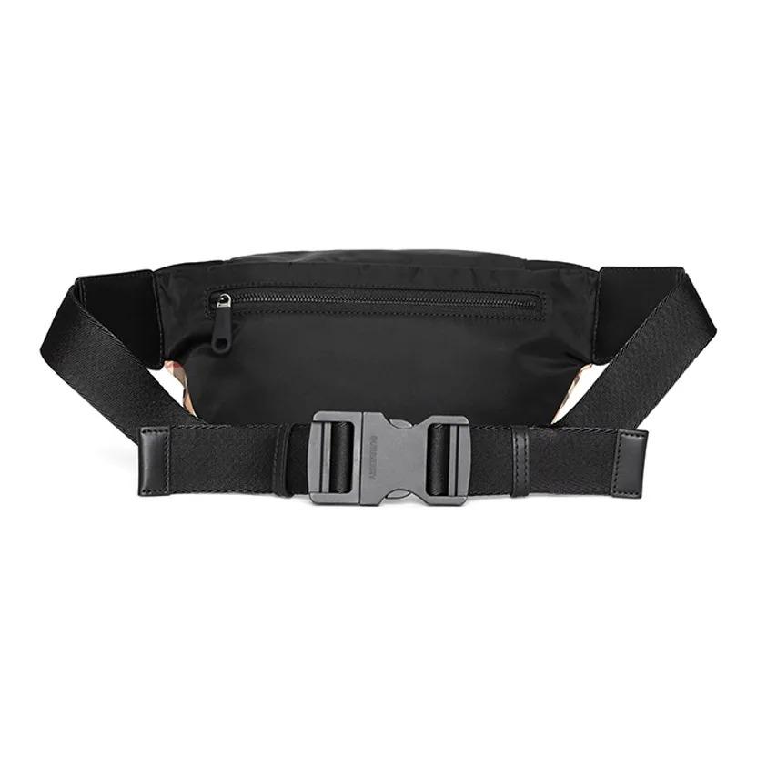 Burberry Сумка через плечо, на пояс, унисекс, средний размер, из телячьей кожи с принтом Monogram и полиамида, цвет бежевый