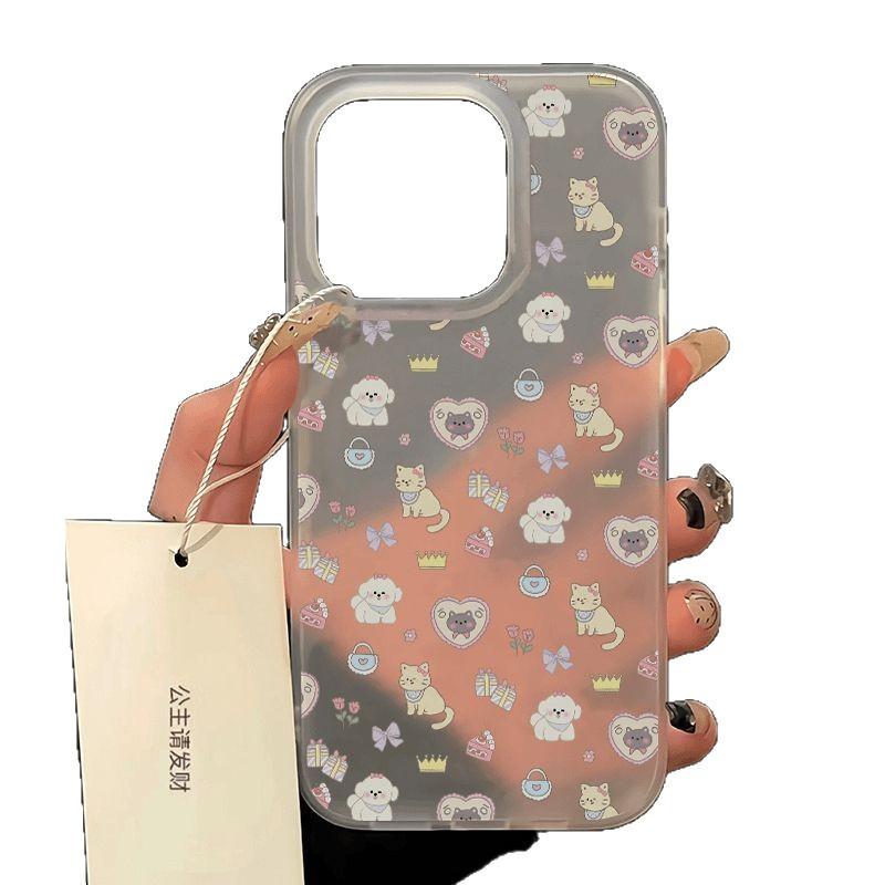 Любящие кошек и собак для iPhone17 для Apple 16 Женский чехол для телефона 13 Promax Мультяшный 14 Прозрачный 12