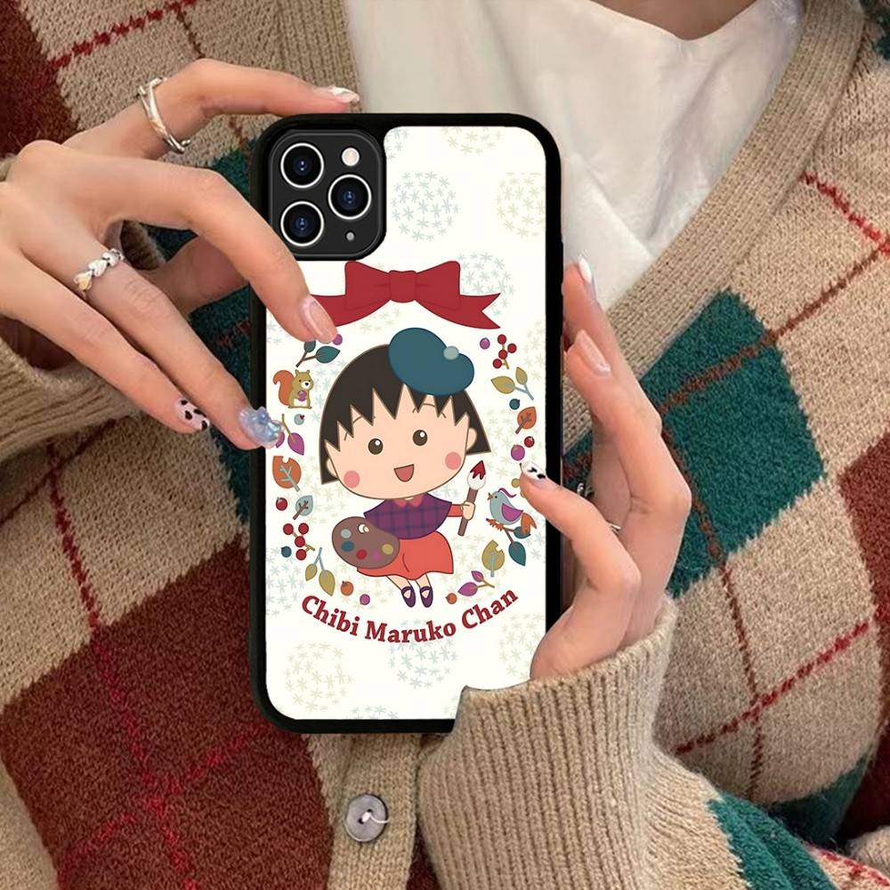 Чехол для телефона Catoon Chibi M-Maruko ChanS для iPhone 11 12 13 14 15 Pro Max 17 16 Plus Жесткий PC+TPU Задняя крышка