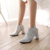 Women's High Heel Short Boots Autumn and Winter New Pointed Thick Heel Large Women's Shoes