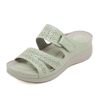 Круглые модные женские сандалии с открытым носком и покатым каблуком, повседневные сандалии большого размера