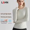 LAHN Женский утягивающий быстросохнущий спортивный топ с длинными рукавами - дышащая одежда для фитнеса и йоги на открытом воздухе