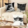 Couple Cats Cushion Cover Soft Short Plush Pillow Cover Smooth Cozy Texture Aesthetic Cushion Case Home Decor