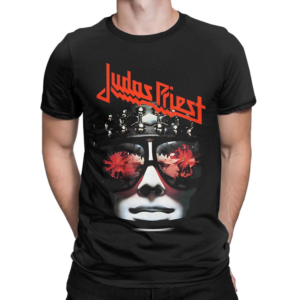 Британский Метал Judas Priest Футболка Пляжная 100% Хлопок Футболки Для Мужчин Хипстер Повседневная Футболка С Коротким Рукавом Винтажная Одежда
