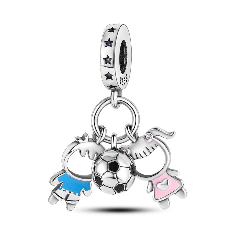 Copper Boy Girl Couple Lovers Beads Marriage Charms Dangle Fit Original Bracelet Charms Jewelry Women Diy