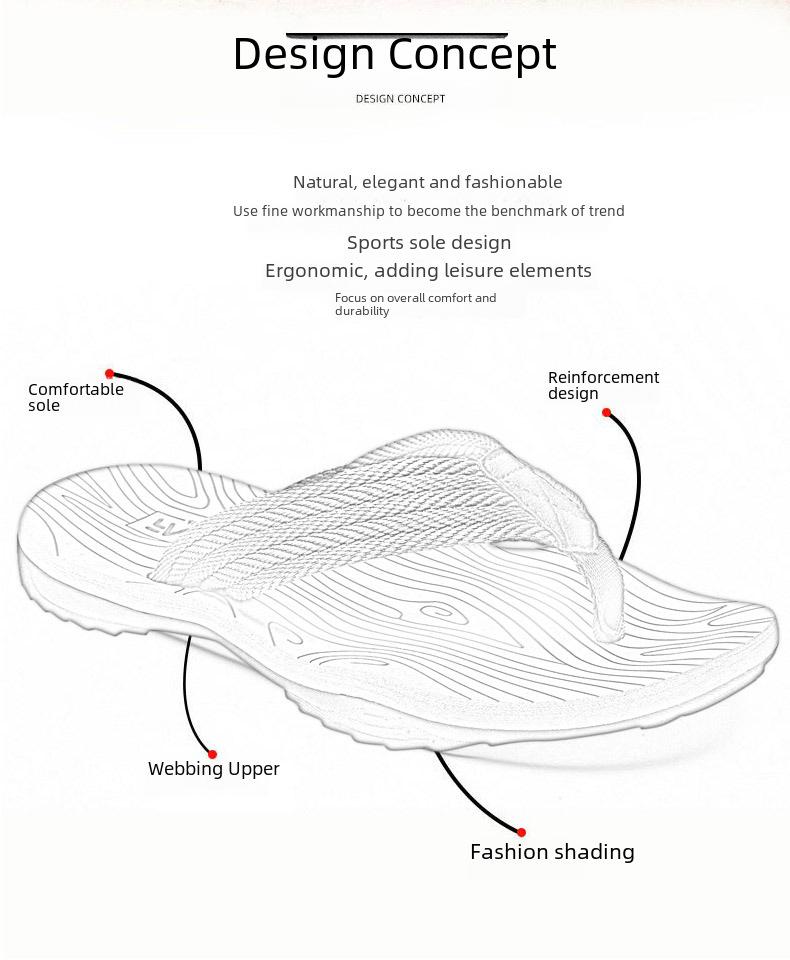 Мужские повседневные нескользящие пляжные шлепанцы - летние сандалии