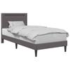 Bed Frame with LED Light Strips Gray 90 x 190 cm Faux Leather