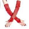 Halloween Cosplay Sexy Long Solid Color Mitten Women Stage Performances Dance Hook Finger Bridal Wedding Dress Gloves