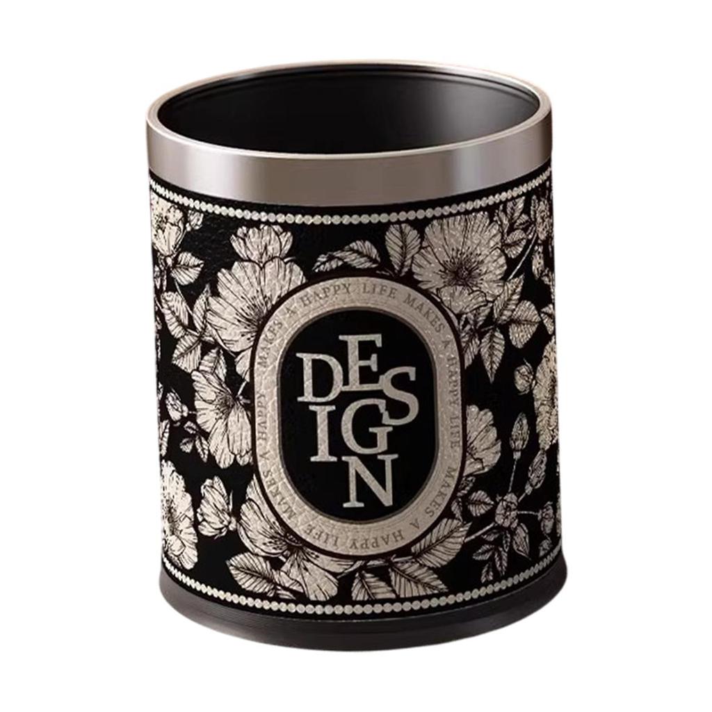 Round Trash Can Versatile Stylish Wastebasket for Living Room Bedroom Indoor