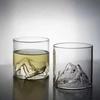 Набор из 2 шт. 170 мл Прозрачный стакан для виски в виде горы Фудзи, чашка для виски, пива, водки, чая, спиртных напитков, креативная живописная кружка, посуда для напитков