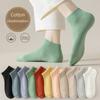 Women Cotton Boat Socks Solid Color All-Match Short Socks Invisible Tube Socks Deodorization Sweat Absorbing Socks