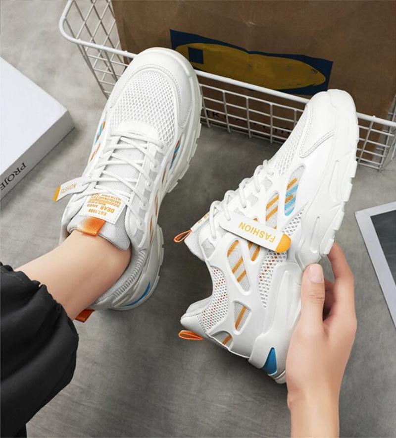Men's Breathable Sports Casual Mesh Shoes Summer Soft Sole Anti Slip Outdoor Running Shoes Student Fashion Trendy Urban Shoes