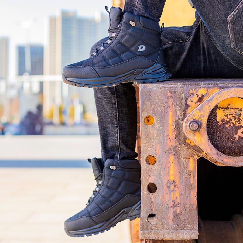 Мужская зимняя обувь, модные теплые зимние ботинки, повседневные спортивные водонепроницаемые нескользящие флисовые ботильоны