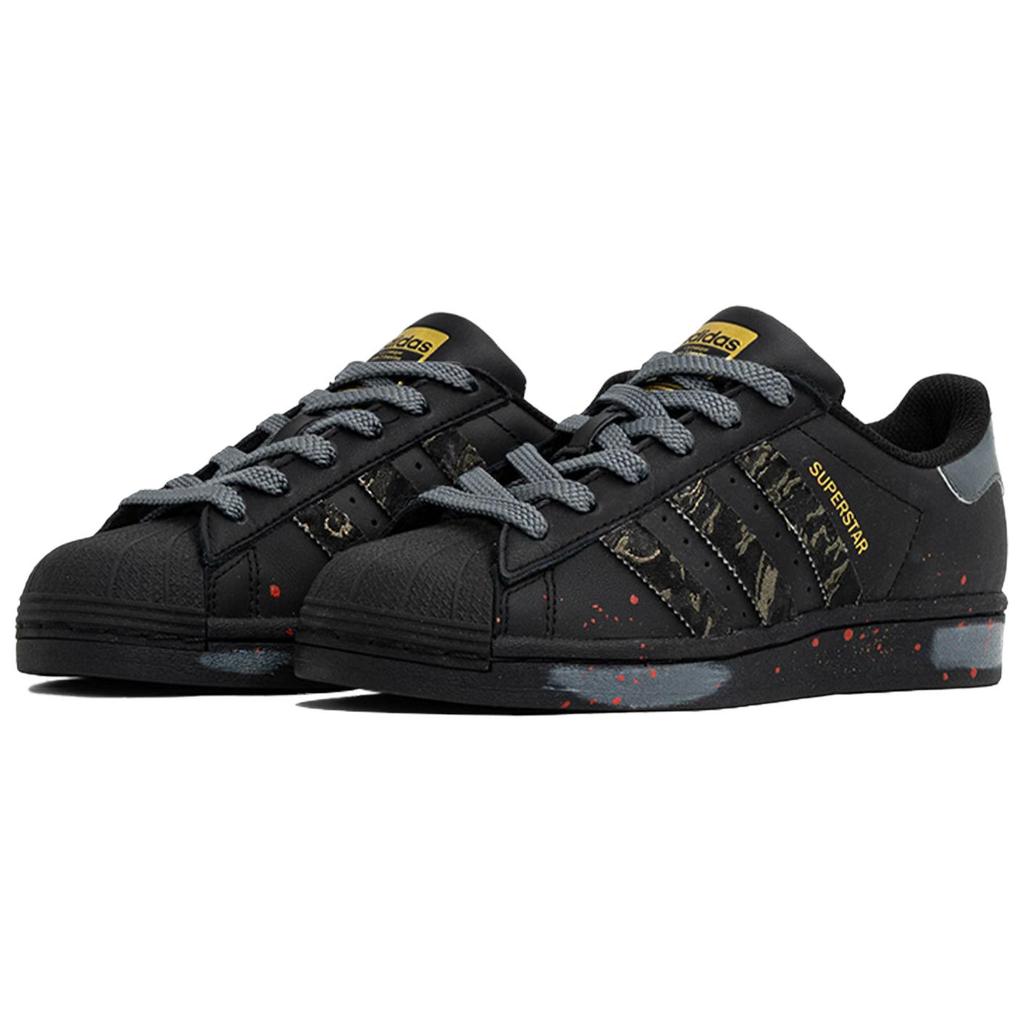 adidas Оригинальные SUPERSTAR Устойчивые к истиранию Низкие кеды для скейтбординга Унисекс Черные EG4959(team113-S-BOX)
