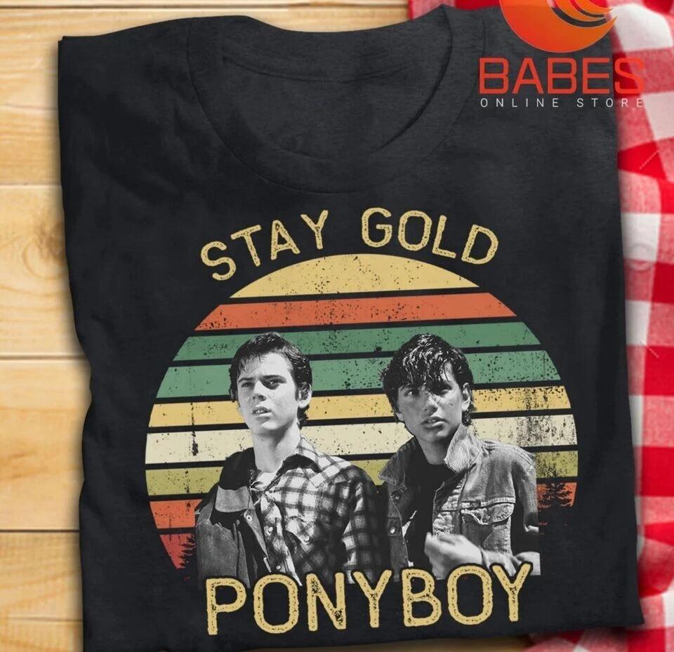 Men's and Women's T-shirts Stay Gold Ponyboy Unisex Black T Shirt The Outsiders Inspired Movie T-Shirt