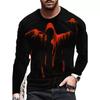 Мужские футболки Grim Reaper Horror Gothic Evil Style Halloween 3D Print Festival Tops Long Sleeve Casual Street Tee Big Size 6XL