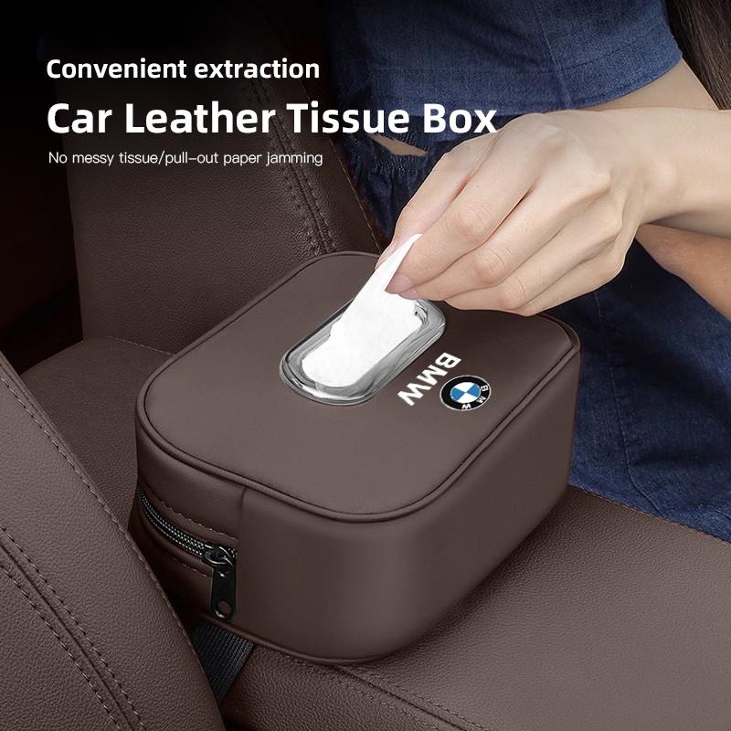 Car Tissue Box Leather Tissue Storage Bag For BMW E46 E60 E90 E39 E87 E36 E92 E70 E91 X3 X5 X1 X2 X4 X6 X7 E28 Keychain