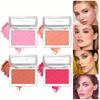 4 Color Embossed Blush Palette, Facial Contour Highlighter Blush Fine and Lightweight Powder To Enhance The Complexion Makeup Palette Blush Powder