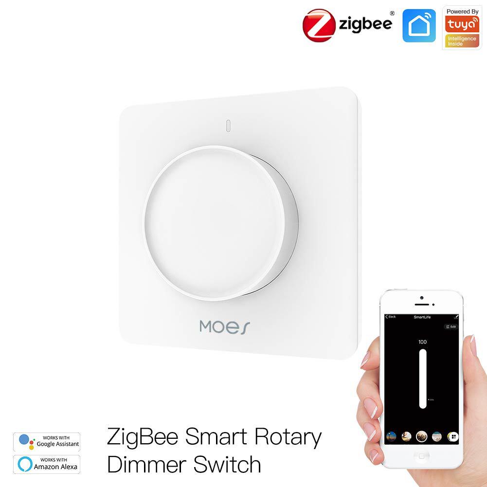 Zigbee Tuya Stepless Dimming Smart Home Rotary Switch with APP & Voice Control