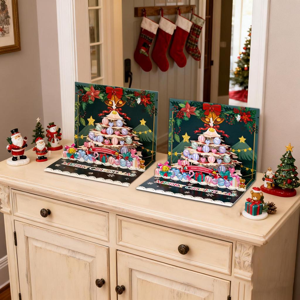 3D Christmas Greeting Cards Funny Gift Cards with Envelopes for Women Men Grandma Grandpa Wife Husband Family Friends