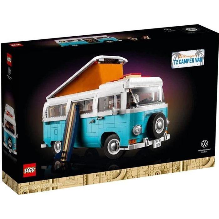 Jouet - lego - camping-car volkswagen t2 - bleu, blanc - a partir de 5 ans - 10279