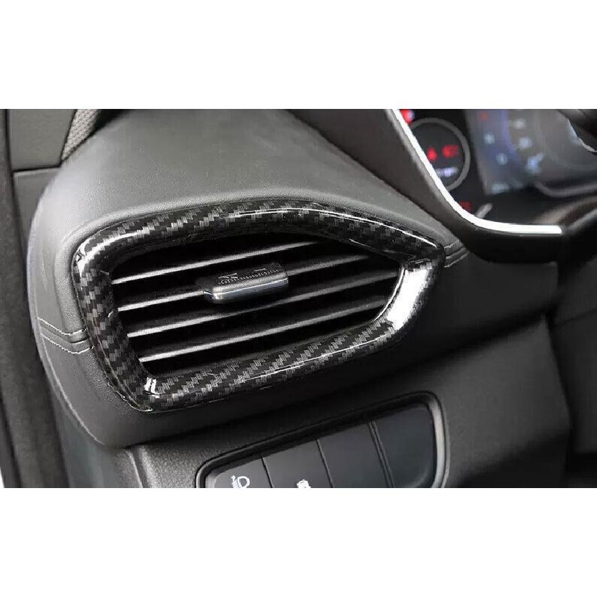 Для Hyundai Santa Fe 2019-2023 Отделка вентиляционных отверстий кондиционера на консоли, левое и правое, из углеродного волокна