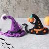 Clothes Halloween Cat Headgear Pumpkin Cat Woven Hat Bib Halloween Pets Costumes  Pet Accessories