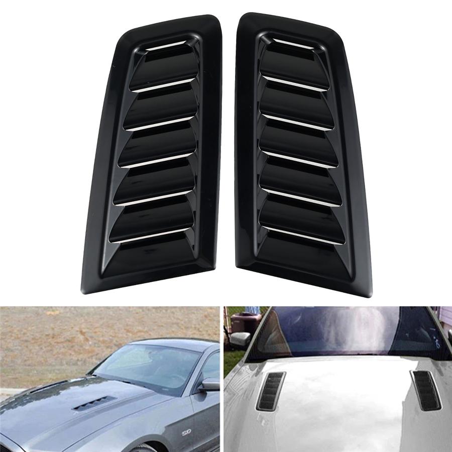 1 пара универсальных глянцево-черных вентиляционных отверстий капота в стиле RS из АБС-пластика со свободной лентой