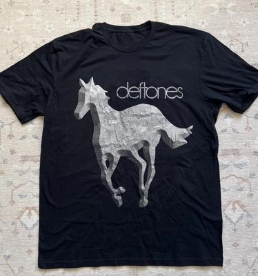 Редкая белая футболка Deftones с изображением лошади из белого камня, Унисекс черная футболка, Размер S-5XL Унисекс футболка