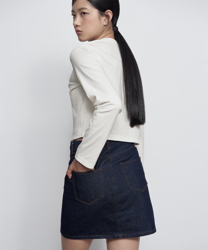MUSINSA STANDARD WOMAN [Cooltandard] Women'S Crew Neck Crop Long Sleeve T-Shirt [Cream]