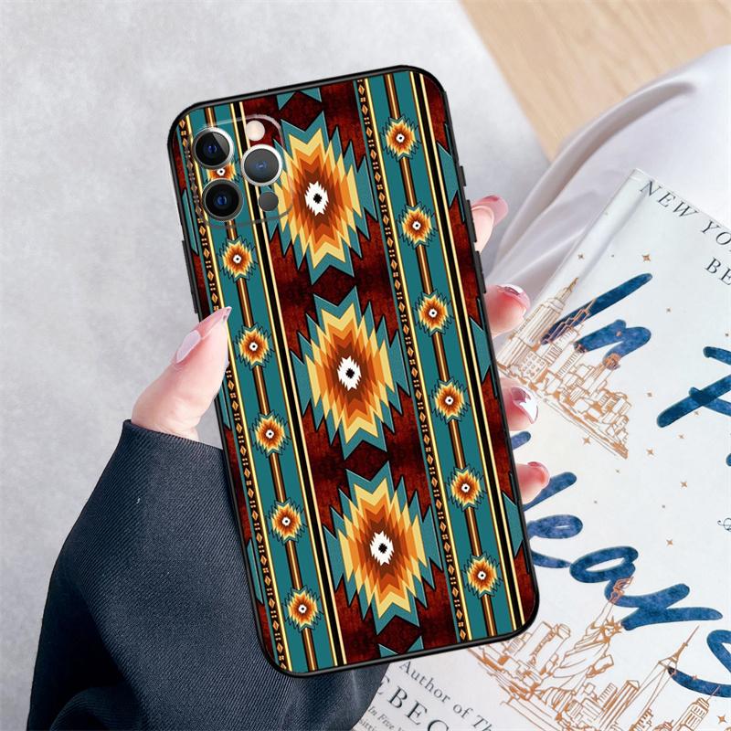 Navajo Print Pattern Phone Case For iPhone 15 16 Pro Max 11 12 13 Mini 14 Pro Max XR 15 16 Plus 16e Cover Coque