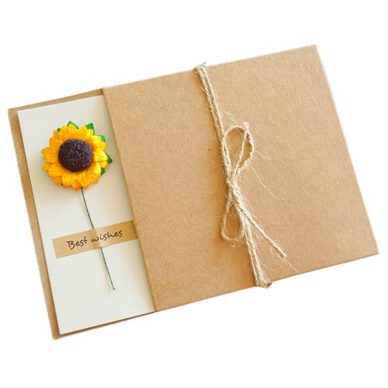 1 комплект поздравительных открыток из бумаги с цветочным принтом, привлекательный креативный крафт-дизайн, открытка на день рождения друга