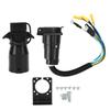 12V Trailer RV Connector 7 Way To 4 Way Hitch Plug with Dustproof Cover and Bracket