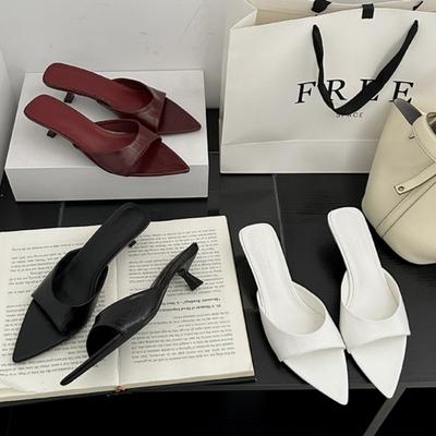 Мода Bailamos 2025 Женские тапочки Туфли на высоком каблуке Летняя обувь Модный дизайн Заостренный носок Женские шлепанцы Уличные туфли-лодочки Mujer