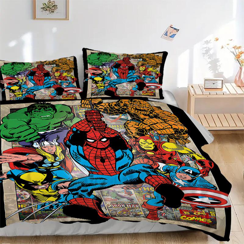 Superhero Comic Book Cover Print 3Pcs Bedding Setduvet Cover With 2 Bedropillowcase Home Birthday Gift