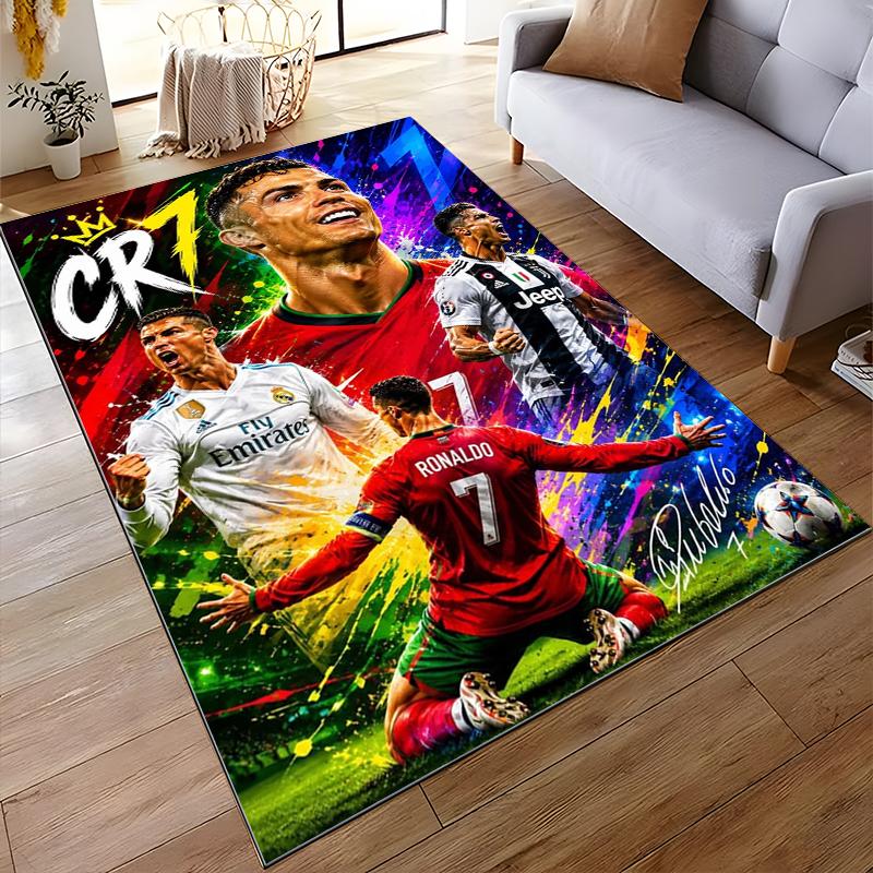 Красочный ковер-коллаж с изображением CR7, нескользящий, подходит для гостиной и спальни, диванов, диванов