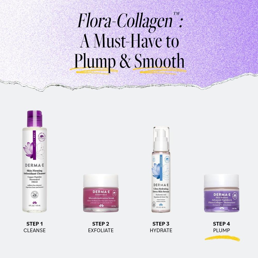 Увлажняющий крем с коллагеном и пептидами Derma E и Flora 2,0 унции