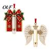 Santa Claus Acrylic Decorations 2Pcs Christmas Cash Holder Hanging Ornaments, Money Holders, Festive Atmosphere Props Lightweight Shatterproof